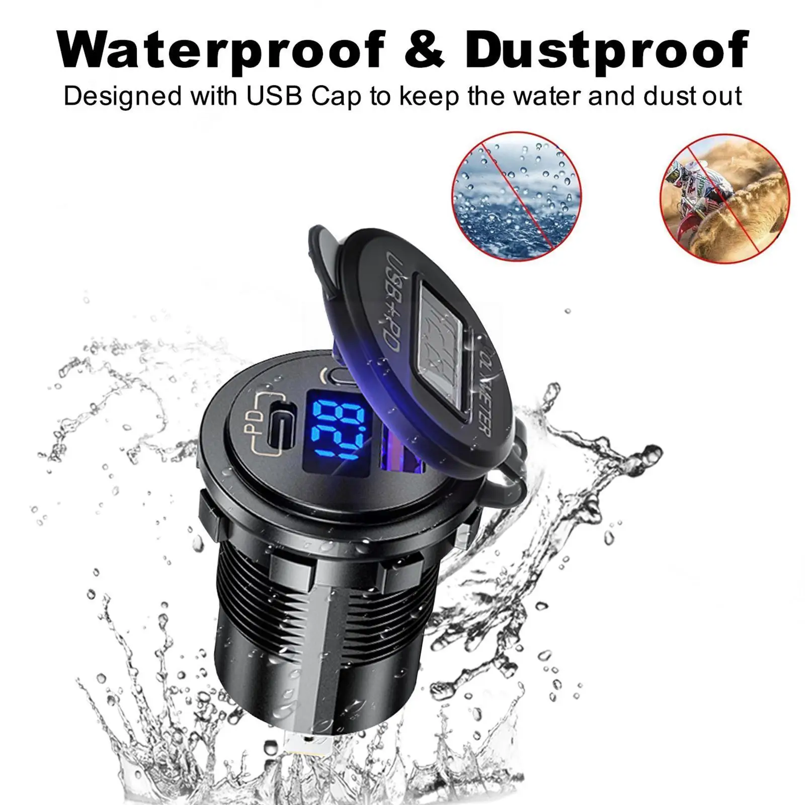 Quick Charger Aluminum Qc3.0 Dual Usb Car Charger With Switch Button Led Voltage Display For 12v/24v Boats Motorcycle M5j3
Quick Charger Aluminum Qc3.0 Dual Usb Car Charger With Switch Button Led Voltage Display For 12v/24v Boats Motorcycle M5j3