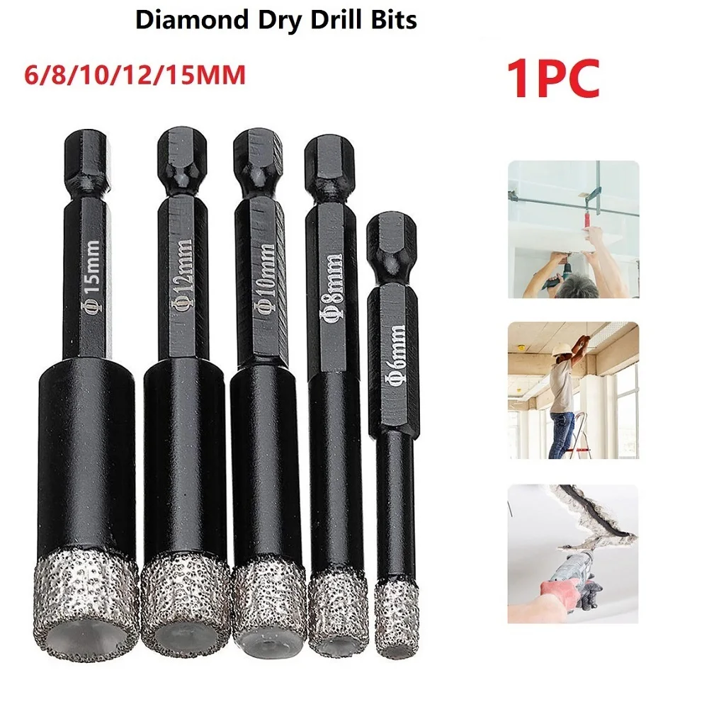 1PC 6/8/10/12/15mm Drill Bit Vaccum Brazed Diamond Dry Drill Bit Porcelain Granite Glass Marble Hex Shake Multi-purpose Drills
1PC 6/8/10/12/15mm Drill Bit Vaccum Brazed Diamond Dry Drill Bit Porcelain Granite Glass Marble Hex Shake Multi-purpose Drills