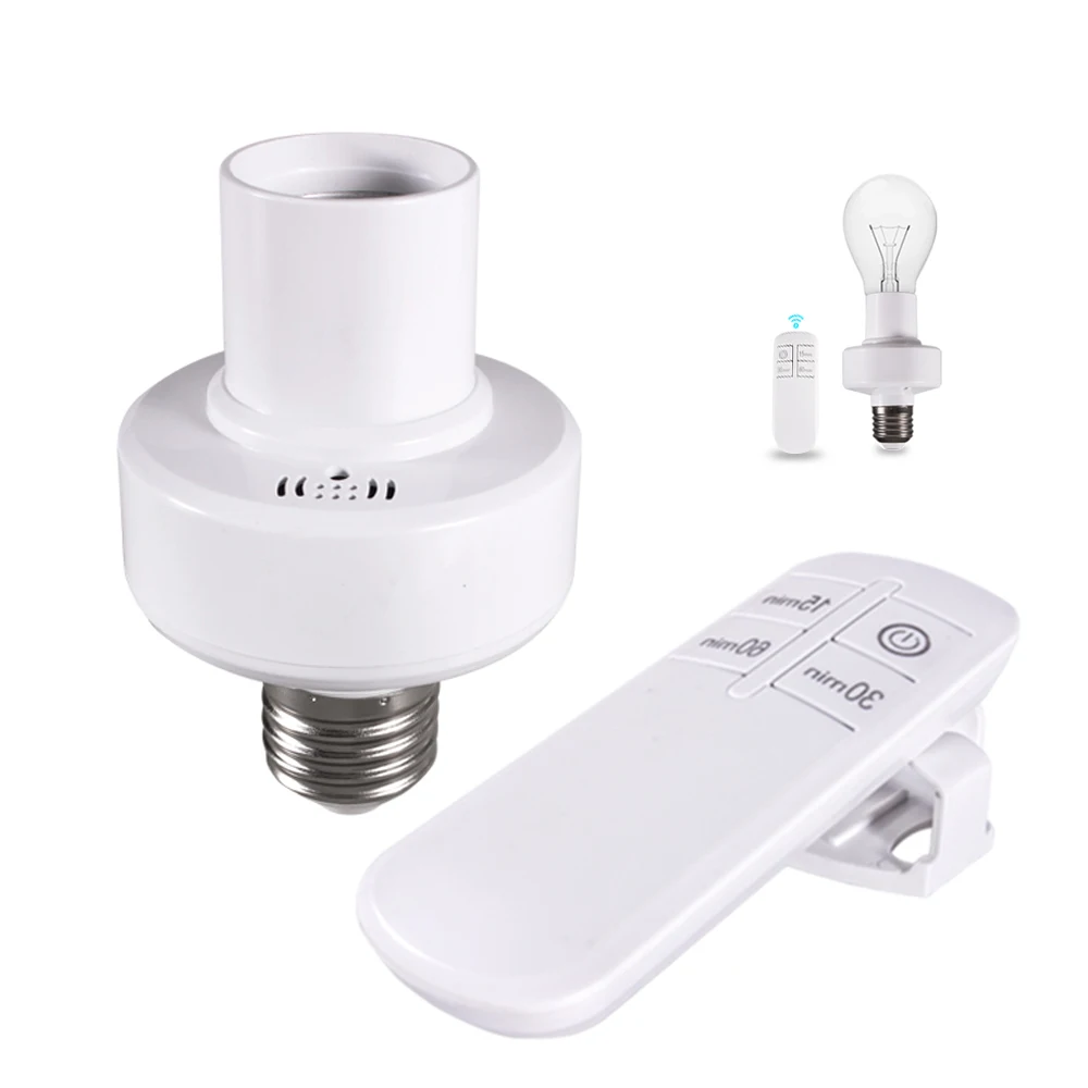 15 30 60 min With timing remote control E27 Lamp Base LED BULB Screw Light Holder Converter 220V Bulb Socket Connector
15 30 60 min With timing remote control E27 Lamp Base LED BULB Screw Light Holder Converter 220V Bulb Socket Connector