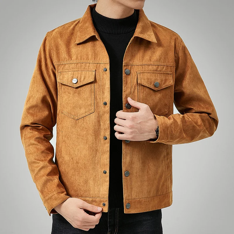 Men Autumn Suede Jacket Men New Casual Retro Motorcycle Jacket Coat Korean Slim Lapel Work Jacket Coats
Men Autumn Suede Jacket Men New Casual Retro Motorcycle Jacket Coat Korean Slim Lapel Work Jacket Coats