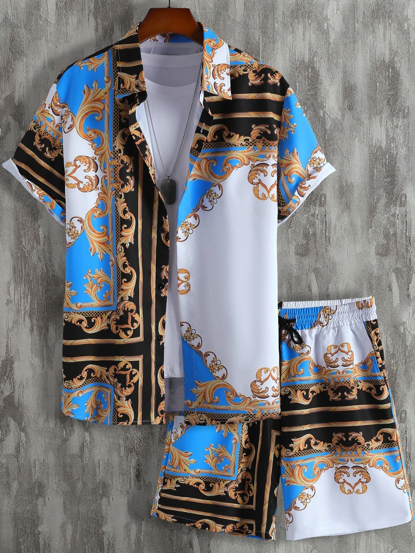2023 New Men's Casual Hawaiian Set 2 Pieces Summer Men Splice Printed Sets Streetwear Short Sleeve Beach Shirt Shorts Breathable
2023 New Men's Casual Hawaiian Set 2 Pieces Summer Men Splice Printed Sets Streetwear Short Sleeve Beach Shirt Shorts Breathable