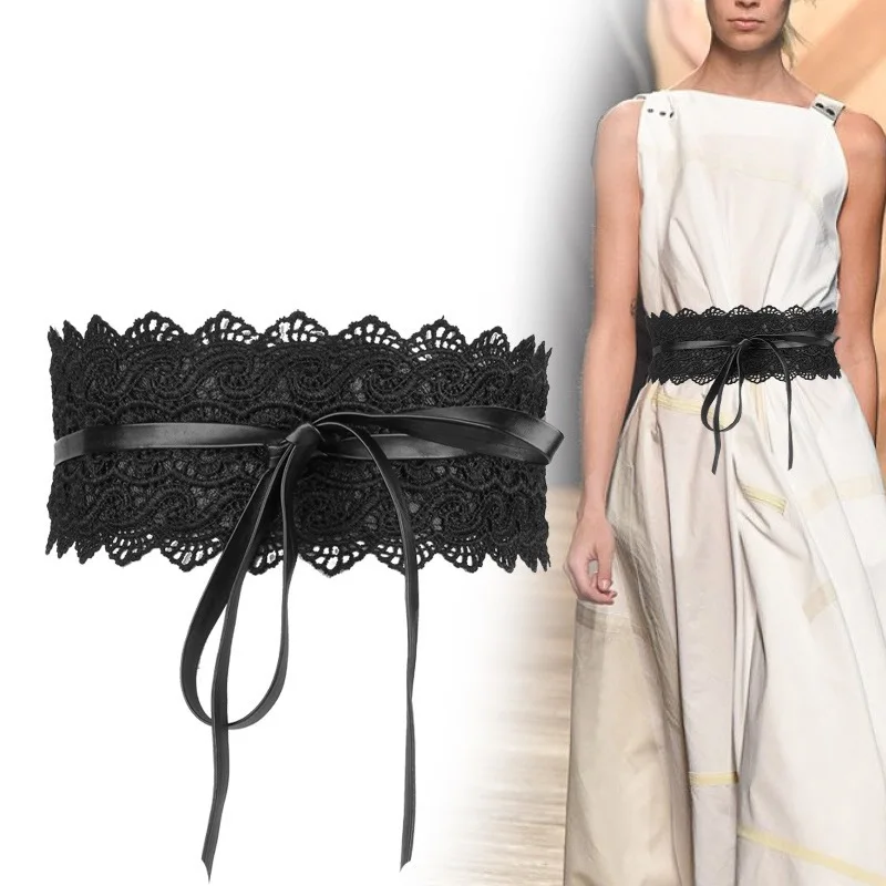 Women Bow Lace Belt New Corset Wide Belts for Women Black White Female Self Tie Obi Cinch Waistband Wedding Dress Waist Band
Women Bow Lace Belt New Corset Wide Belts for Women Black White Female Self Tie Obi Cinch Waistband Wedding Dress Waist Band