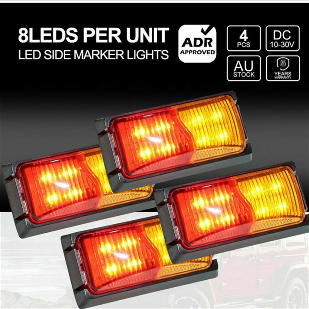 4pcs 8 Led Car Truck Rear Tail Light Signal Lights Warning Lights Rear Lamps Double Sides Marker Trailer Lights Auto Lighting
4pcs 8 Led Car Truck Rear Tail Light Signal Lights Warning Lights Rear Lamps Double Sides Marker Trailer Lights Auto Lighting