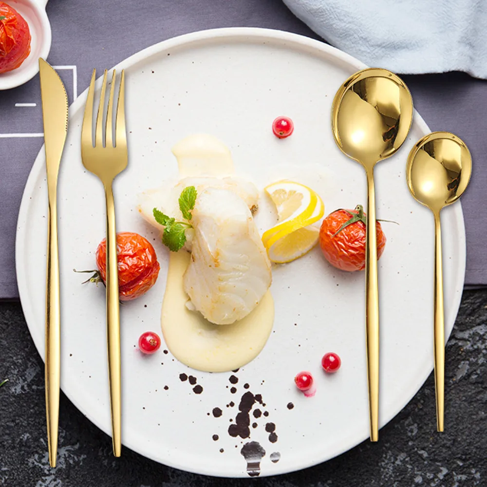 Western 24Pcs Cutlery Tableware Sets Stainless Steel Dinnerware Knife Fork Spoon Kitchen Silverware Dinner Flatware Handle
Western 24Pcs Cutlery Tableware Sets Stainless Steel Dinnerware Knife Fork Spoon Kitchen Silverware Dinner Flatware Handle
