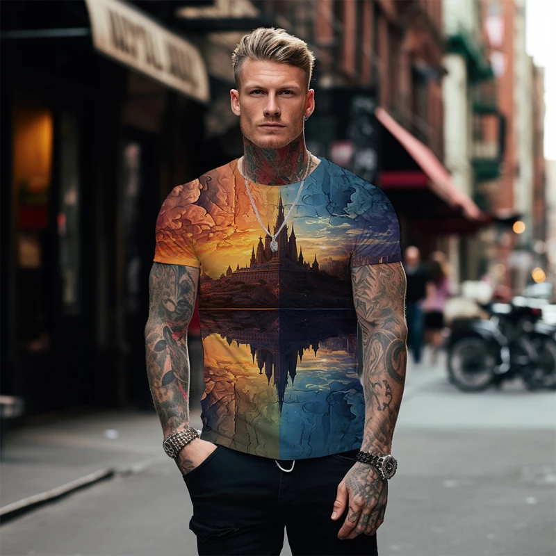 Футболка мужская Свободная с коротким рукавом, модная тенниска с круглым вырезом, креативная майка с 3D принтом, лето
Футболка мужская Свободная с коротким рукавом, модная тенниска с круглым вырезом, креативная майка с 3D принтом, лето