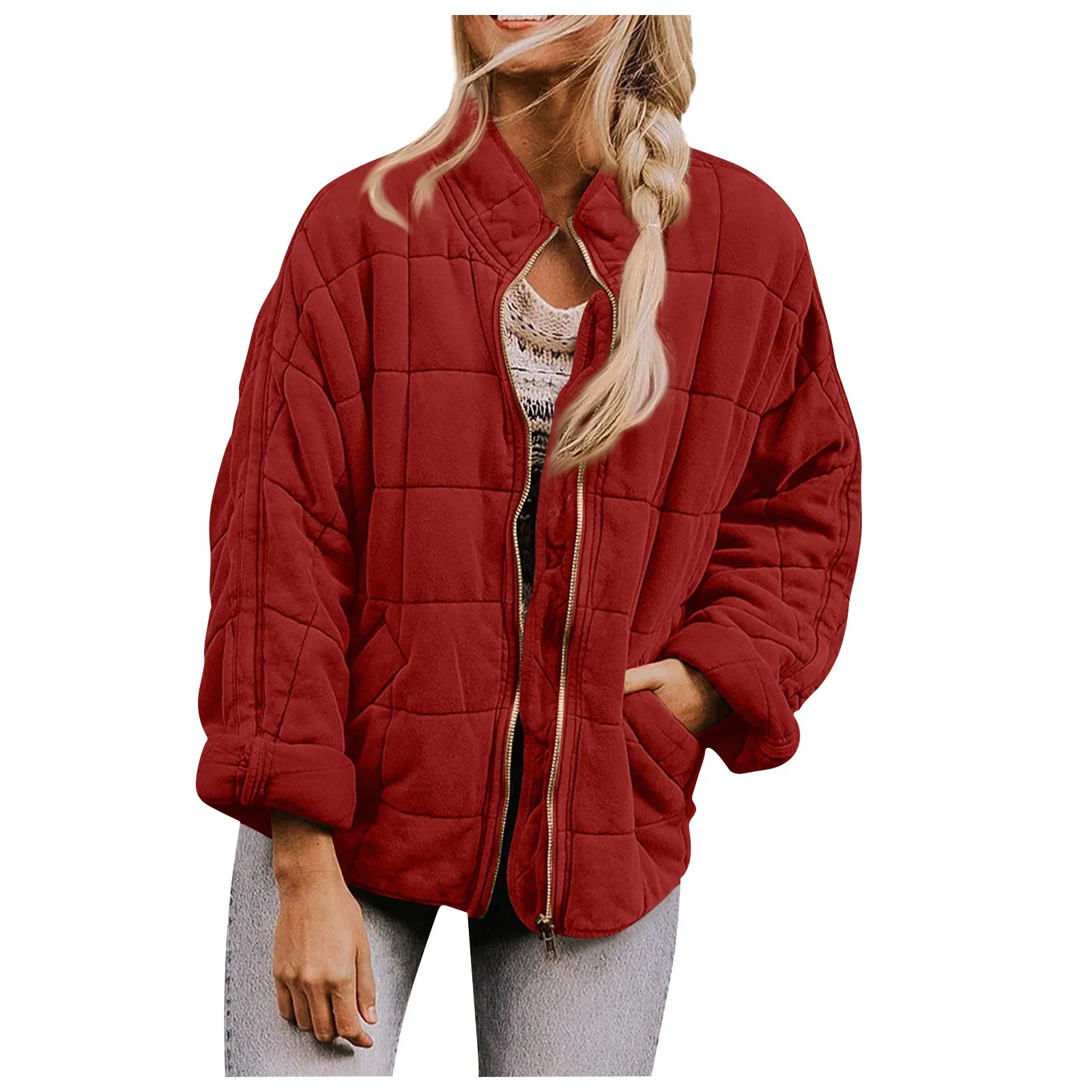 Women'S Fashion Solid Color Stand Collar Cotton Jacket Pocket Long Sleeve Zipper Jacket Top Coat Soft Warm Outwear Ropa De Mujer
Women'S Fashion Solid Color Stand Collar Cotton Jacket Pocket Long Sleeve Zipper Jacket Top Coat Soft Warm Outwear Ropa De Mujer