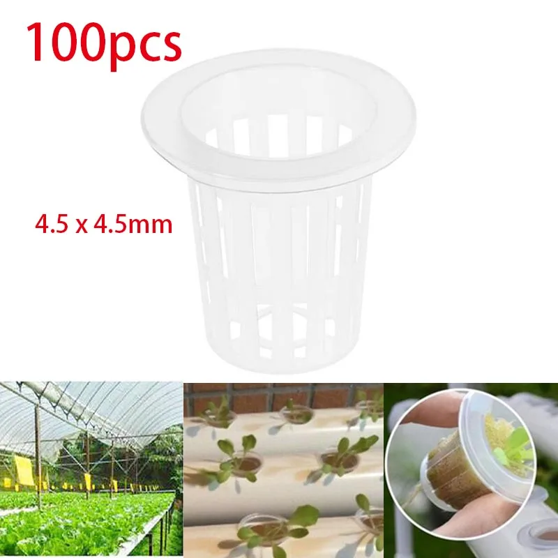 100pcs 4.5*4.5mm Plant Grow Net Nursery Pots Hydroponic Colonization Mesh Cup Vegetable Plant Soilless Plastic Basket Holder
100pcs 4.5*4.5mm Plant Grow Net Nursery Pots Hydroponic Colonization Mesh Cup Vegetable Plant Soilless Plastic Basket Holder