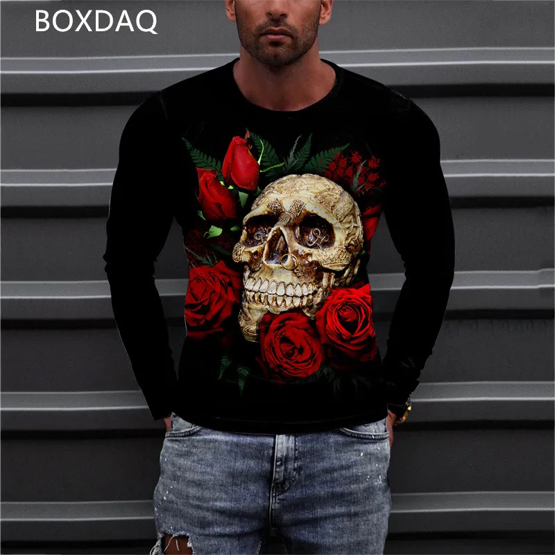 Мужская футболка с 3D-принтом черепа и ужасов, новинка 2022, мужские повседневные топы с длинным рукавом и круглым вырезом, дышащая футболка бо...
Мужская футболка с 3D-принтом черепа и ужасов, новинка 2022, мужские повседневные топы с длинным рукавом и круглым вырезом, дышащая футболка бо...