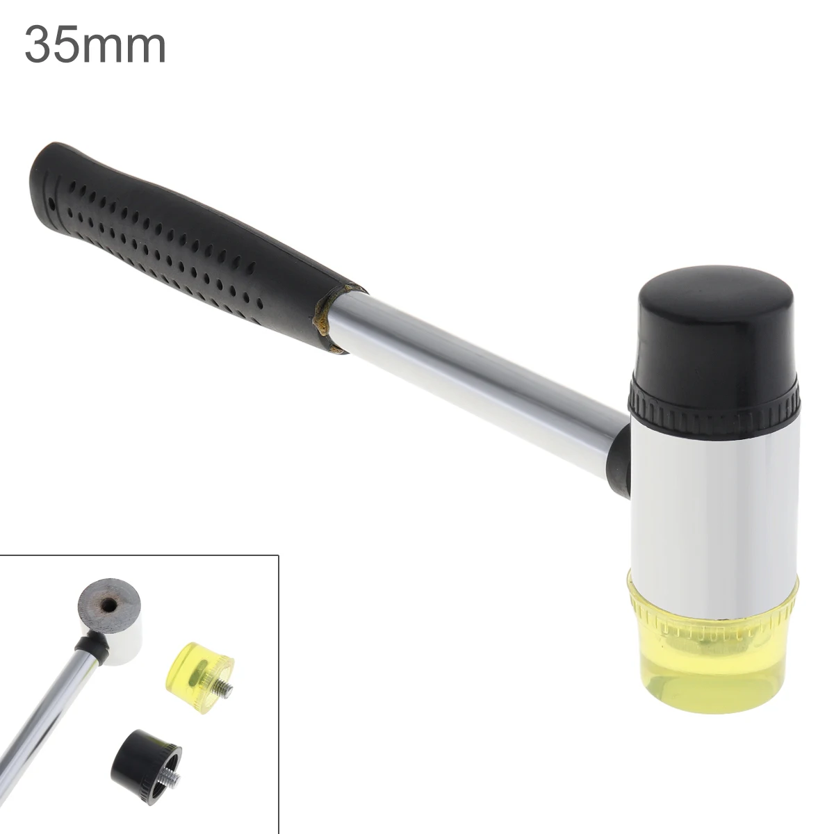 35mm Rubber Hammer Double Face Work Glazing Window Nylon Hammer with Round Head and Non-slip Grip Handle DIY Hand Tools
35mm Rubber Hammer Double Face Work Glazing Window Nylon Hammer with Round Head and Non-slip Grip Handle DIY Hand Tools