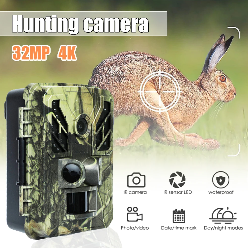 Outdoor Mini Trail Camera 4K HD 32MP Infrared Hunting Camera With Night Vision Motion Activated Wildlife Scouting Camera
Outdoor Mini Trail Camera 4K HD 32MP Infrared Hunting Camera With Night Vision Motion Activated Wildlife Scouting Camera
