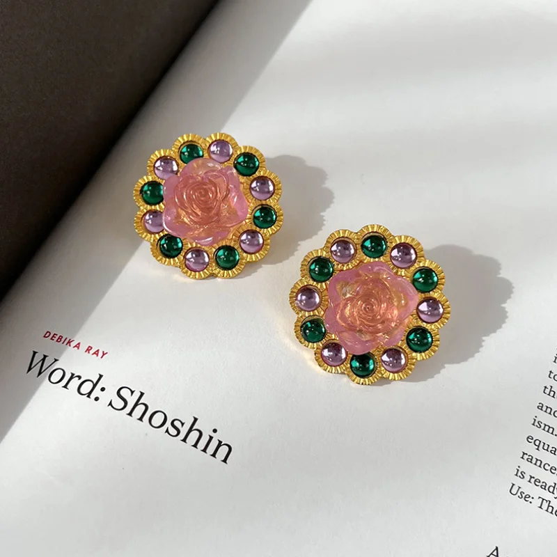 Minar Luxury Pink Color Glass Flower Earring for Women Lady Shiny Rhinestones Round Statement Drop Earrings Daily Party Jewelry
Minar Luxury Pink Color Glass Flower Earring for Women Lady Shiny Rhinestones Round Statement Drop Earrings Daily Party Jewelry