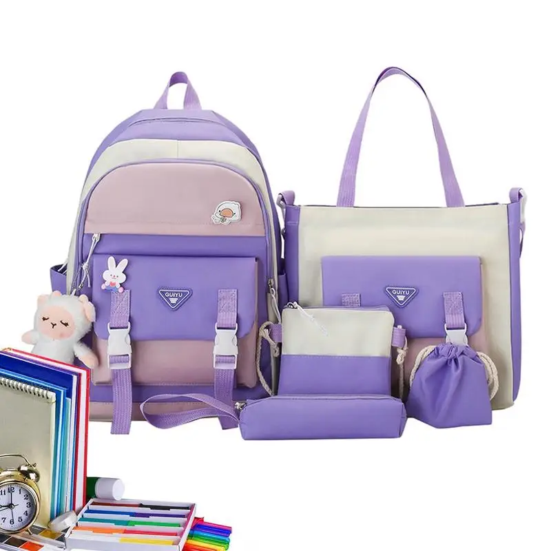 Girls School Backpack 5 Pcs Canvas School Backpack Combo Set Large Capacity Schoolbag With Shoulder Bag Pencil Bag Tote Bag
Girls School Backpack 5 Pcs Canvas School Backpack Combo Set Large Capacity Schoolbag With Shoulder Bag Pencil Bag Tote Bag