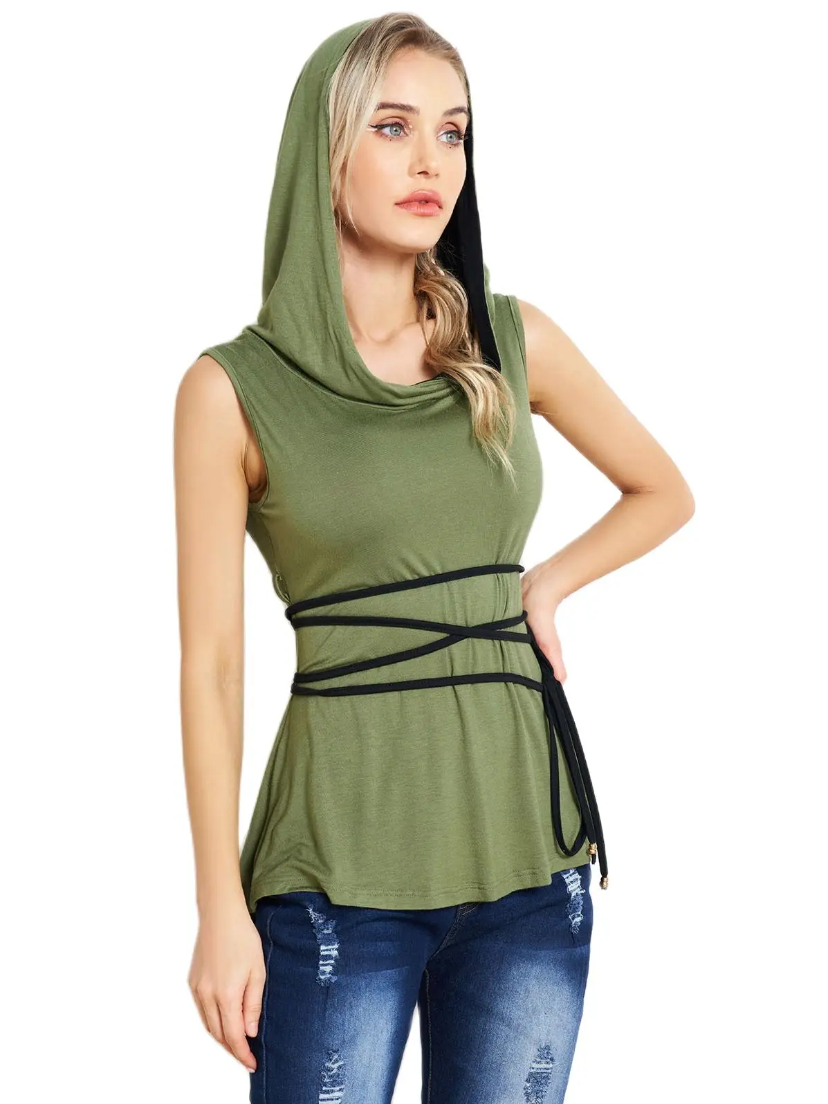 Майка Dressfo женская с капюшоном, повседневный эластичный Топ без рукавов, с низким поясом, лето
Майка Dressfo женская с капюшоном, повседневный эластичный Топ без рукавов, с низким поясом, лето
