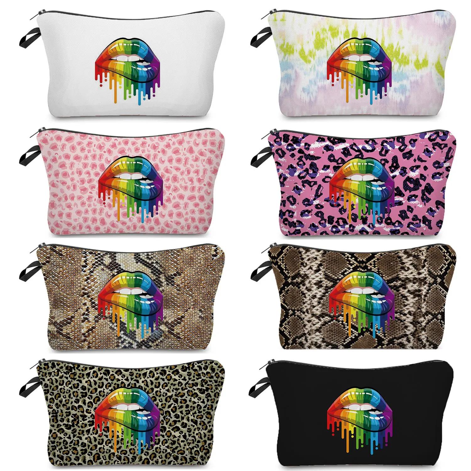 Customize Leopard Rainbow Lips Printed Cosmetic Bags Mini Makeup Bag Women Travel Practical Storage Bag Organizer for Cosmetics
Customize Leopard Rainbow Lips Printed Cosmetic Bags Mini Makeup Bag Women Travel Practical Storage Bag Organizer for Cosmetics