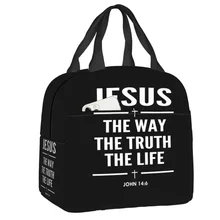 The Way Truth Life Jesus Insulated Lunch Bag for Work School Cooler Thermal Lunch Box Women Children Food Container Tote Bags