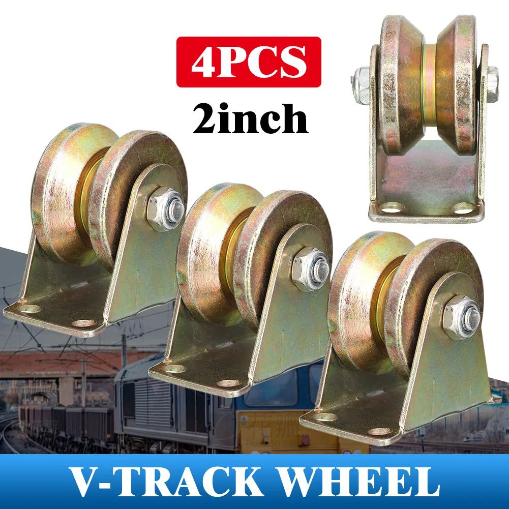 4PCS 2inch V-Groove Type Sliding Gate Roller Wheel Pulley Steel Wheel with Track
4PCS 2inch V-Groove Type Sliding Gate Roller Wheel Pulley Steel Wheel with Track