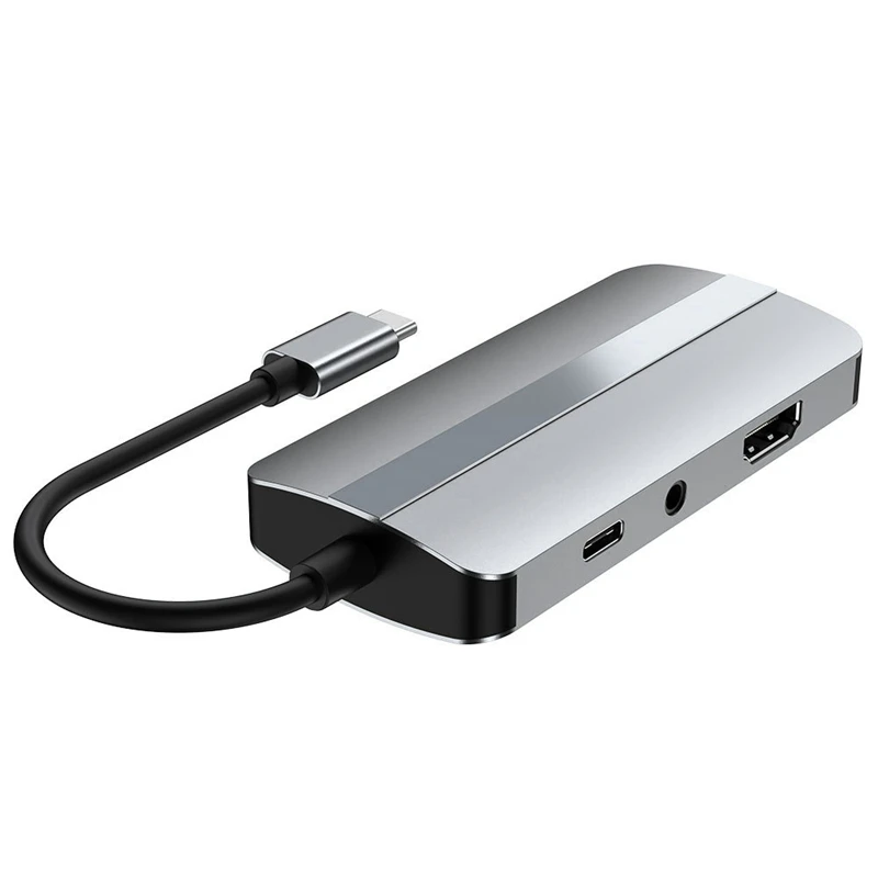 USB C Hub 7 in 1 Type C to HDMI-Compatible 4K USB-C USB 3.0 Hub Dock for Pro Dell HP Lenovo Samsung Laptop 
USB C Hub 7 in 1 Type C to HDMI-Compatible 4K USB-C USB 3.0 Hub Dock for Pro Dell HP Lenovo Samsung Laptop