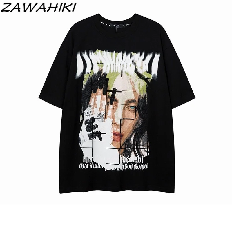 Футболка женская оверсайз с коротким рукавом, модная рубашка с мультипликационным принтом и надписью, свободная повседневная Уличная одежда в стиле хип-хоп с круглым вырезом 
Футболка женская оверсайз с коротким рукавом, модная рубашка с мультипликационным принтом и надписью, свободная повседневная Уличная одежда в стиле хип-хоп с круглым вырезом