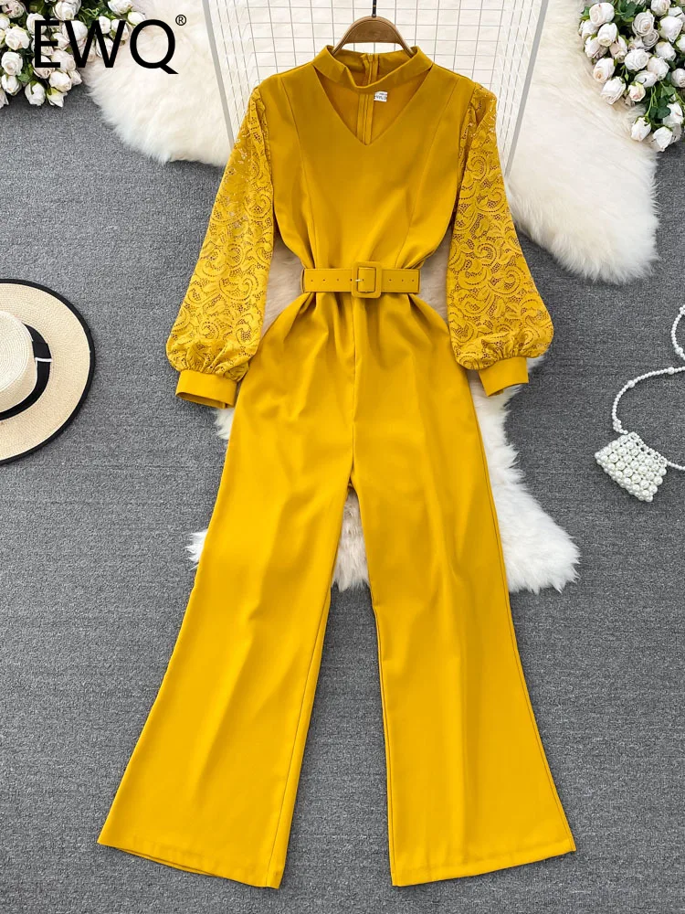 EWQ Elegant Style Chic Jumpsuit Women Solid Color V-neck Halter Lace Patchwork With Belt Jumpsuits Autumn 2023 New 27SN3730
EWQ Elegant Style Chic Jumpsuit Women Solid Color V-neck Halter Lace Patchwork With Belt Jumpsuits Autumn 2023 New 27SN3730