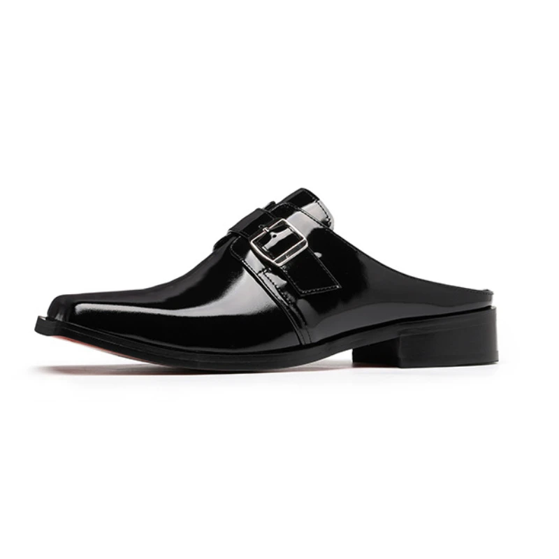 Patent Leather Half Sandals Men Luxury Real Cow Leather Designer British Man Slippers Quality Handmade Square Toe Formal Shoes
Patent Leather Half Sandals Men Luxury Real Cow Leather Designer British Man Slippers Quality Handmade Square Toe Formal Shoes