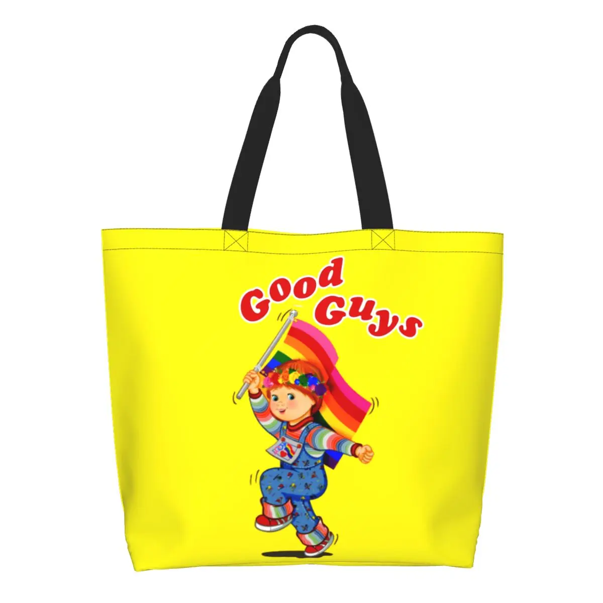 Custom Good Guys Pride Canvas Shopping Bags Women Durable Large Capacity Grocery Cartoon Child's Play Chucky Shopper Tote Bags
Custom Good Guys Pride Canvas Shopping Bags Women Durable Large Capacity Grocery Cartoon Child's Play Chucky Shopper Tote Bags