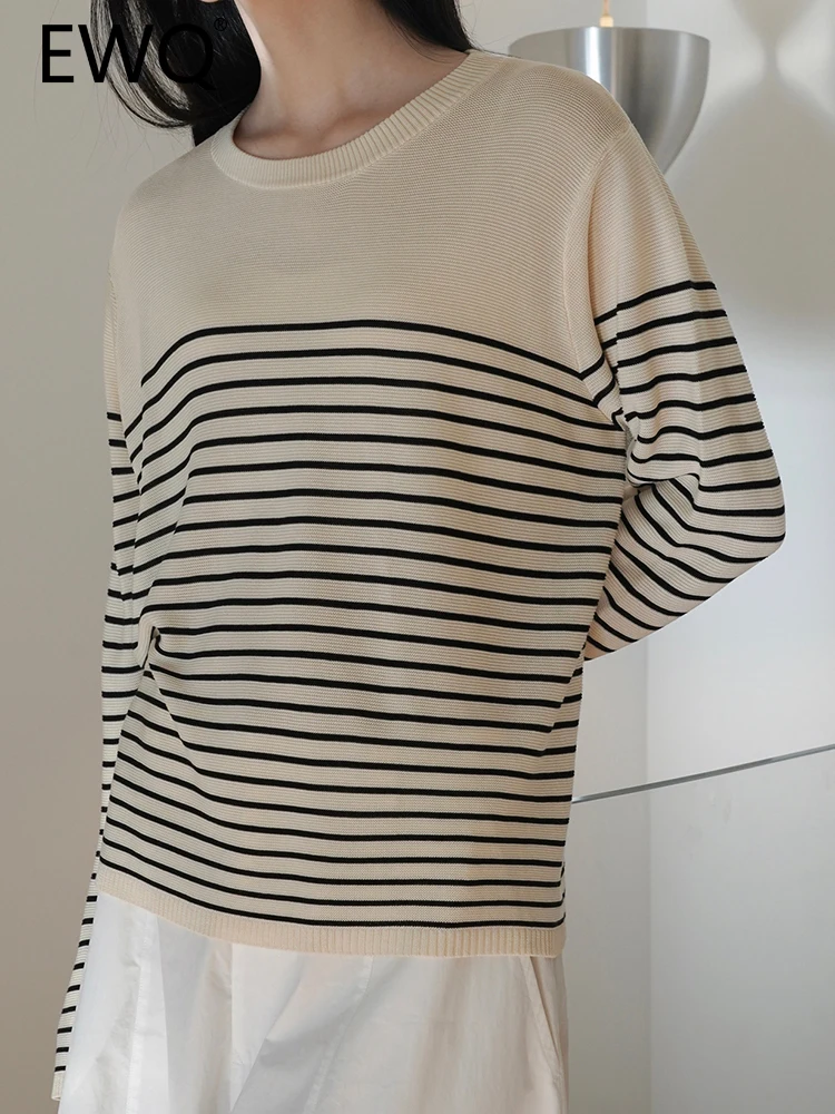 EWQ Striped Knitting Pullover Sweater For Women Round Neck Long Sleeve Casual Loose Female Tops 2023 Autumn New Clothing 26D5648
EWQ Striped Knitting Pullover Sweater For Women Round Neck Long Sleeve Casual Loose Female Tops 2023 Autumn New Clothing 26D5648
