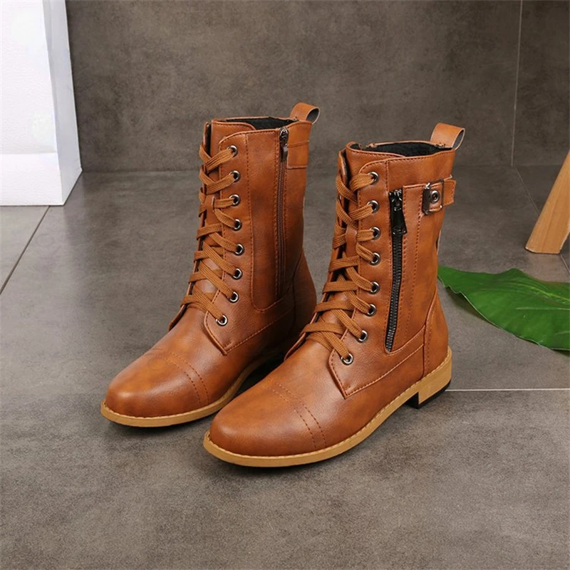 2022 New Plus Size Retro Women Western Boots Punk Lace Up Buckle Motorcycle Boots Zipper Mid Calf Boots Ladies Short Botas
2022 New Plus Size Retro Women Western Boots Punk Lace Up Buckle Motorcycle Boots Zipper Mid Calf Boots Ladies Short Botas