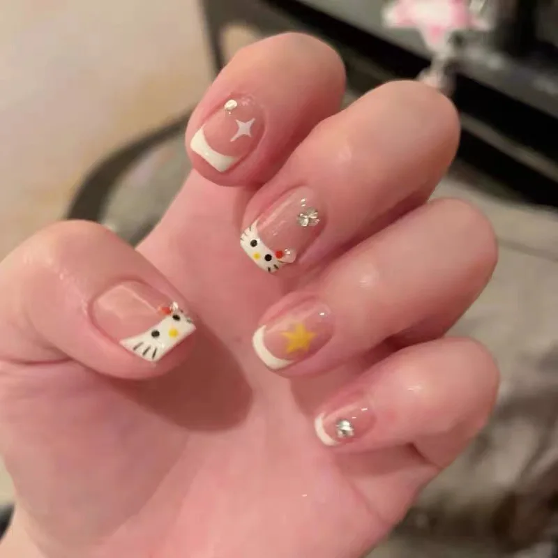 Sanrio Pochacco Kuromi Hello Kitty Stick On False Nails French Style Press On Nails Nail Apparel 3D Rhinestone for Wedding Party
Sanrio Pochacco Kuromi Hello Kitty Stick On False Nails French Style Press On Nails Nail Apparel 3D Rhinestone for Wedding Party