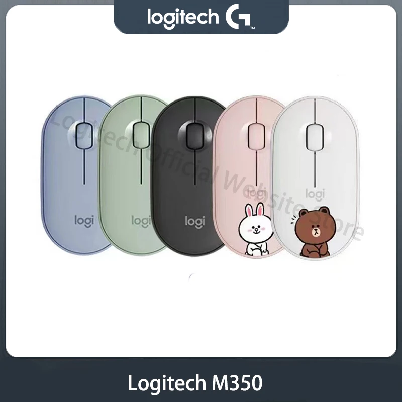 

Logitech M350 Wireless Mouse with Bluetooth or 2.4 GHz Receiver Silent Slim Computer Mouse for Quiet Clicking, Suitable for/iPad