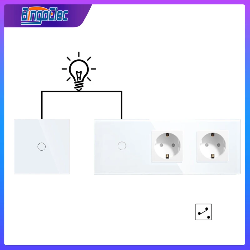 BINGOELEC EU Standard 2Way Switch Touch Switch with Double EU Socket 1 Gang 2Gang 3Gang 2 Way Stair Switches Crystal Glass Panel
BINGOELEC EU Standard 2Way Switch Touch Switch with Double EU Socket 1 Gang 2Gang 3Gang 2 Way Stair Switches Crystal Glass Panel
