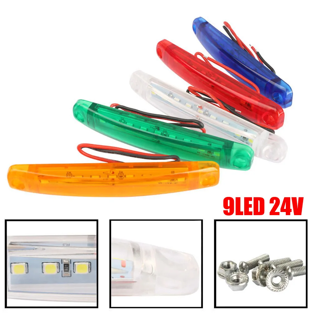 1pc Car Side Marker Light With Mounting Screws 24V 9 LED Indicator Lights External Light Warning Tail Light Car Accessories
1pc Car Side Marker Light With Mounting Screws 24V 9 LED Indicator Lights External Light Warning Tail Light Car Accessories
