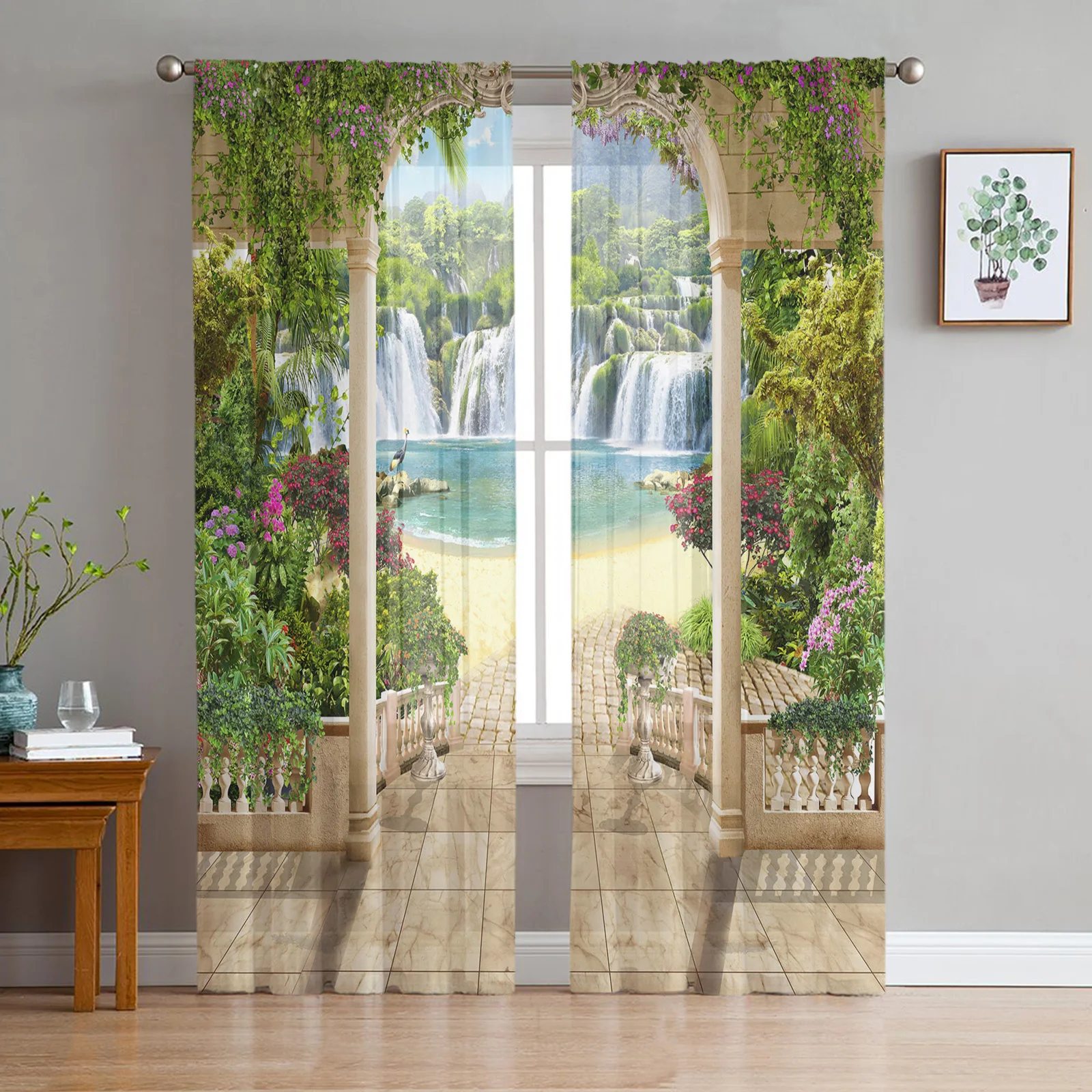 Landscape Garden Scenery Tulle Sheer Curtains for Living Room Decoration Window Curtain for Bedroom Kitchen Voile Organza Drapes
Landscape Garden Scenery Tulle Sheer Curtains for Living Room Decoration Window Curtain for Bedroom Kitchen Voile Organza Drapes