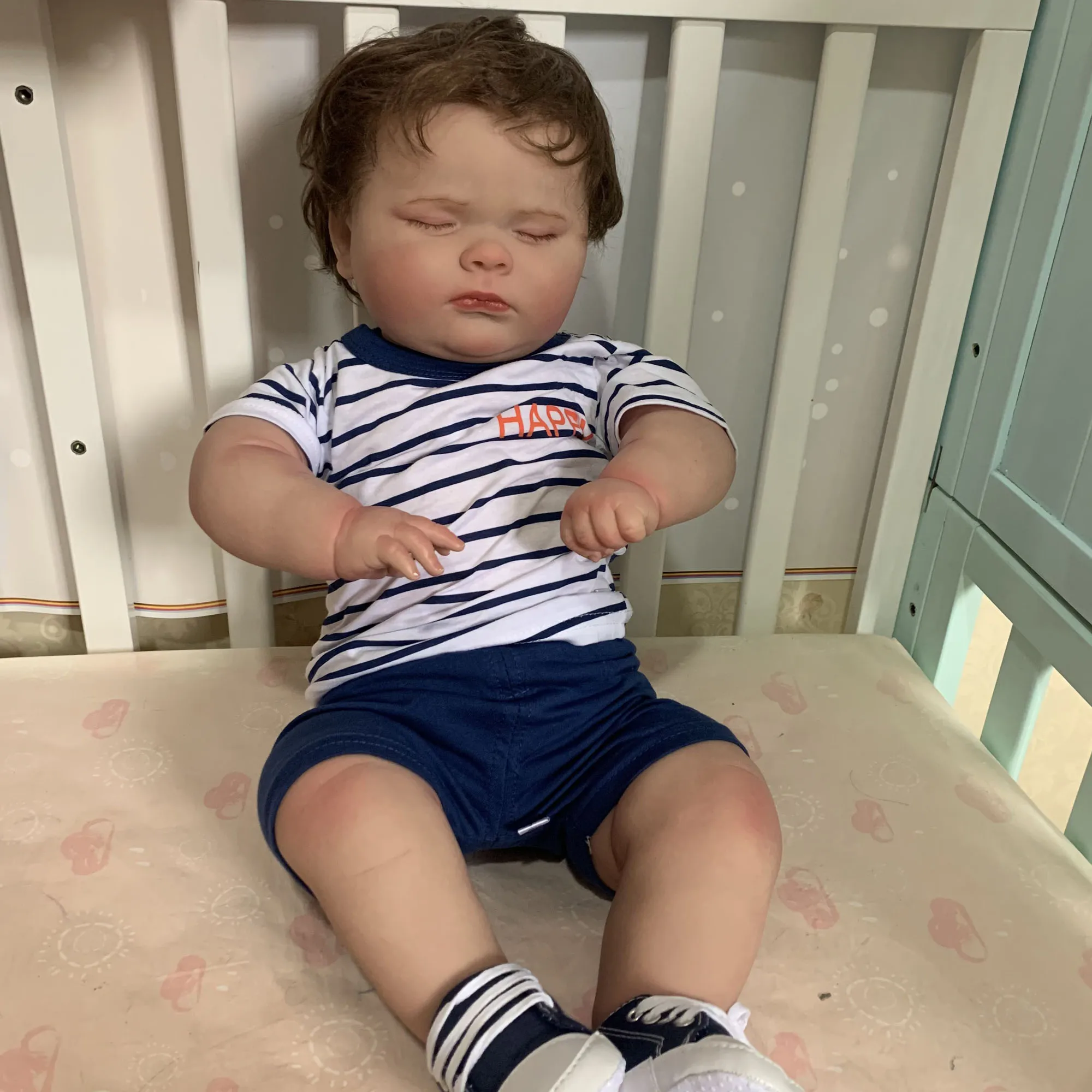 60 CM Lovely 3D Skin Soft Silicone Reborn Sleeping Boy Baby for Girl Cloth Body Doll with Vascular Vein Like Real Bebe Art
60 CM Lovely 3D Skin Soft Silicone Reborn Sleeping Boy Baby for Girl Cloth Body Doll with Vascular Vein Like Real Bebe Art