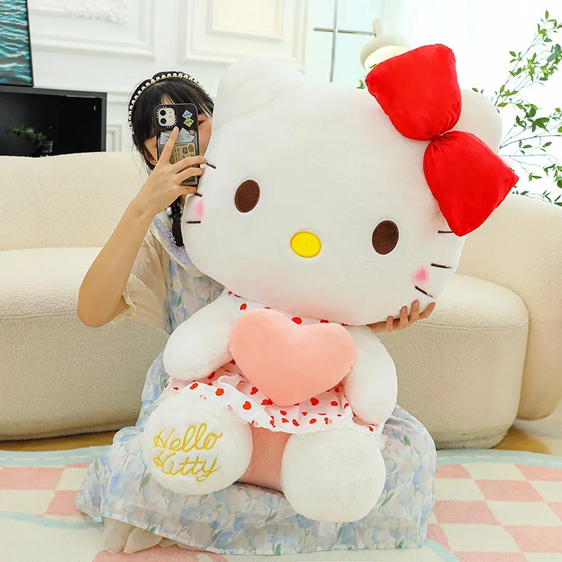 

Новинка Sanrio Большой размер Hello Kitty плюшевые игрушки Kawaii аниме фильм KT Cat Мягкие куклы Hellokitty плюшевые игрушки подарок на Рождество для детей