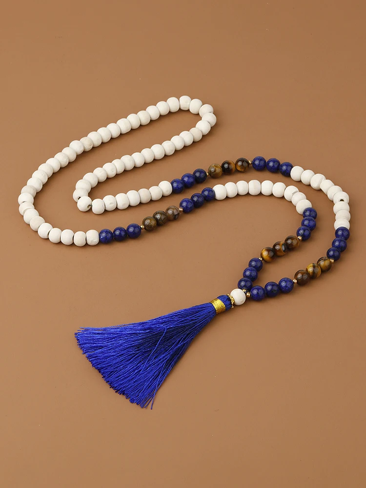 OAIITE 8mm Yellow Tiger Eye Lapis Lazuli Stone Strand Necklace Handmade Wooden Beads Necklaces Yoga Lucky Jewelry For Women
OAIITE 8mm Yellow Tiger Eye Lapis Lazuli Stone Strand Necklace Handmade Wooden Beads Necklaces Yoga Lucky Jewelry For Women