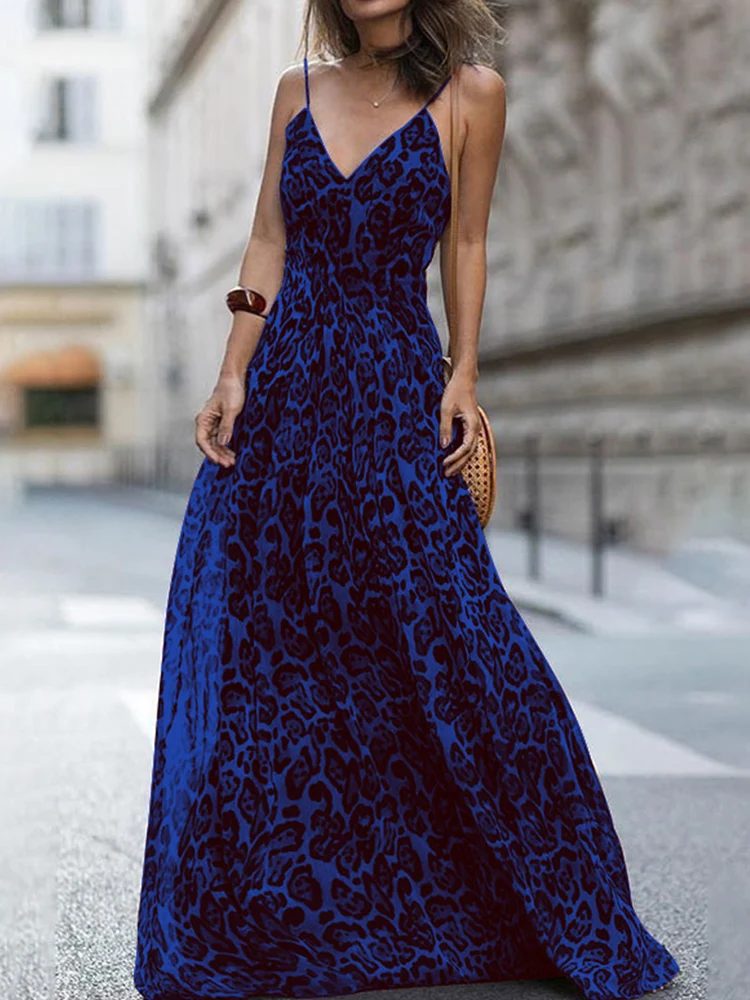 Women Summer Sling Retro Leopard Print Robe Dress Sexy V-Neck Sleeveless Slim Mopping Evening Dress Casual Street Hem Long Dress
Women Summer Sling Retro Leopard Print Robe Dress Sexy V-Neck Sleeveless Slim Mopping Evening Dress Casual Street Hem Long Dress