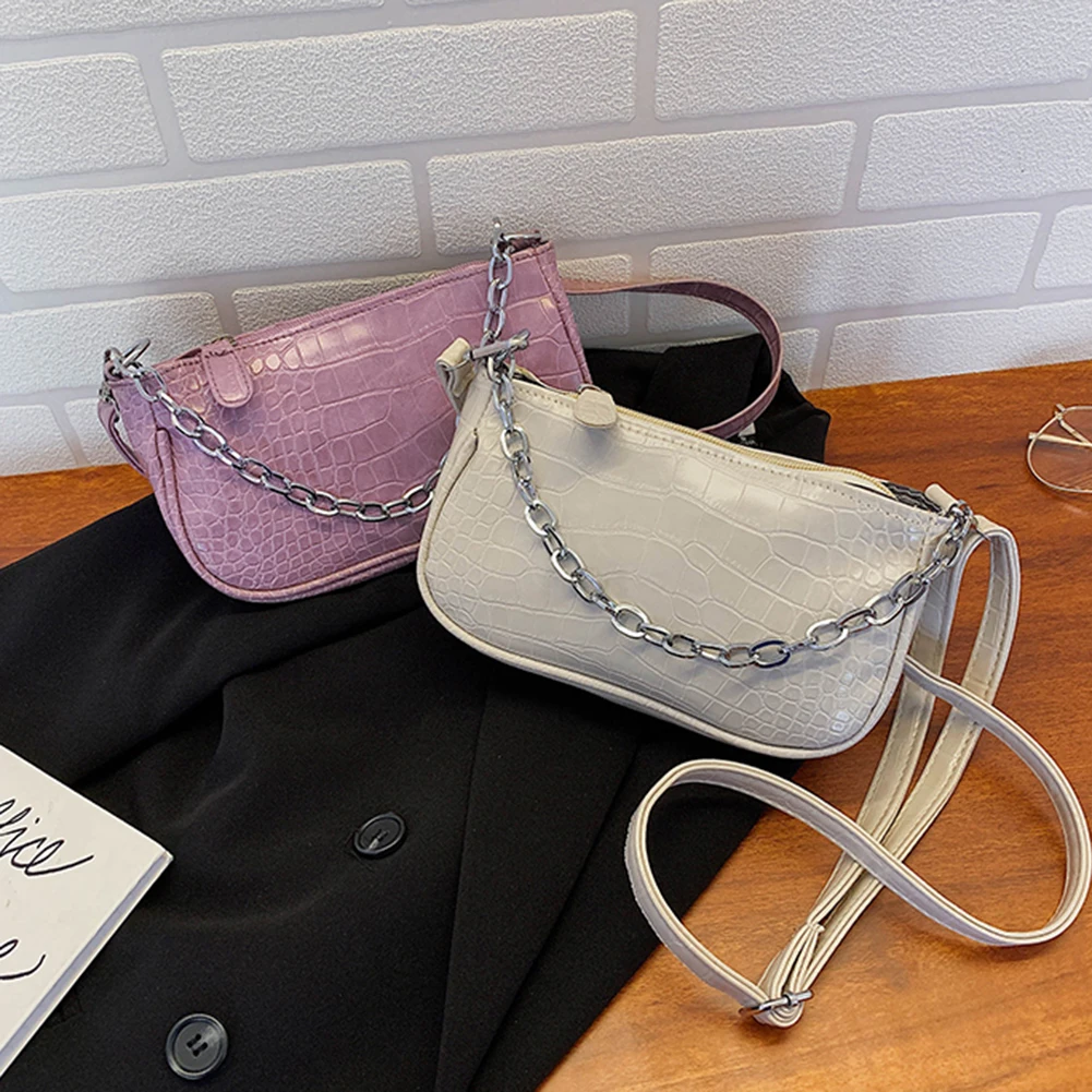 Women Design Luxury Hand Bag Female Travel Alligator Pattern PU Underarm Shoulder Bag Retro Ladies Thick Chain Purse
Women Design Luxury Hand Bag Female Travel Alligator Pattern PU Underarm Shoulder Bag Retro Ladies Thick Chain Purse