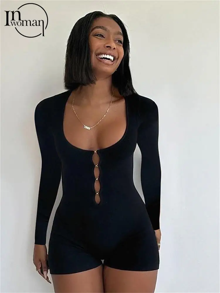 Inwoman Fall Sexy Solid Hollow Out Bodycon Romper Club Outfit For Women 2022 Long Sleeve O Neck One Pieces Female Playsuit
Inwoman Fall Sexy Solid Hollow Out Bodycon Romper Club Outfit For Women 2022 Long Sleeve O Neck One Pieces Female Playsuit