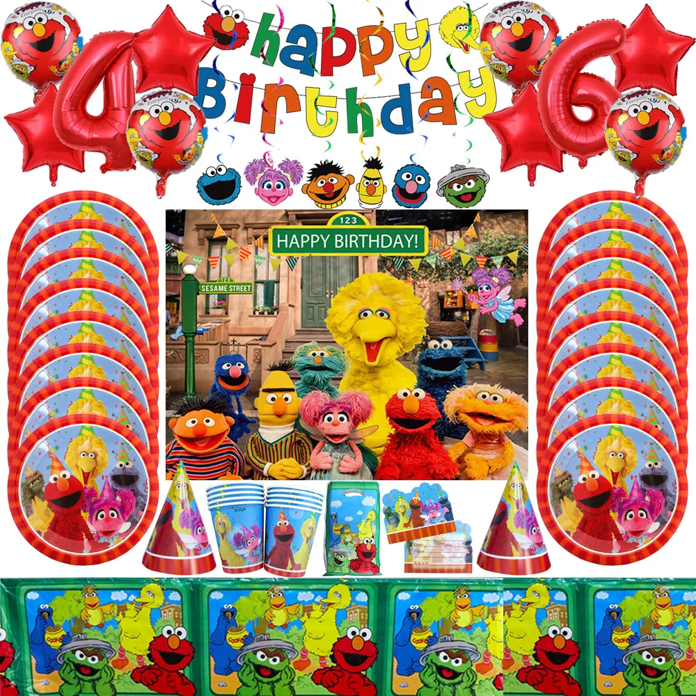 Sesame Street Party Decorations Disposable Tableware Cup Plate Tablecloth Balloon for Kids Birthday Party Baby Shower Supplies
Sesame Street Party Decorations Disposable Tableware Cup Plate Tablecloth Balloon for Kids Birthday Party Baby Shower Supplies