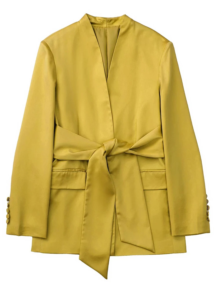 YENKYE Women Vintage Solid Satin Blazer Coat With Slash Pocket 2022 Fashion Female Casual Outerwear Chic Tops
YENKYE Women Vintage Solid Satin Blazer Coat With Slash Pocket 2022 Fashion Female Casual Outerwear Chic Tops