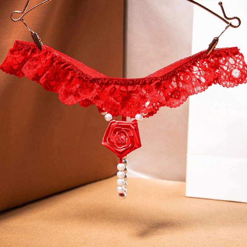 Sexy Women Pearls Rose Embroidery Panties Thong Women's Sexy Ultra-thin G-string Low-waist Beaded Temptation Underwear Bride
Sexy Women Pearls Rose Embroidery Panties Thong Women's Sexy Ultra-thin G-string Low-waist Beaded Temptation Underwear Bride