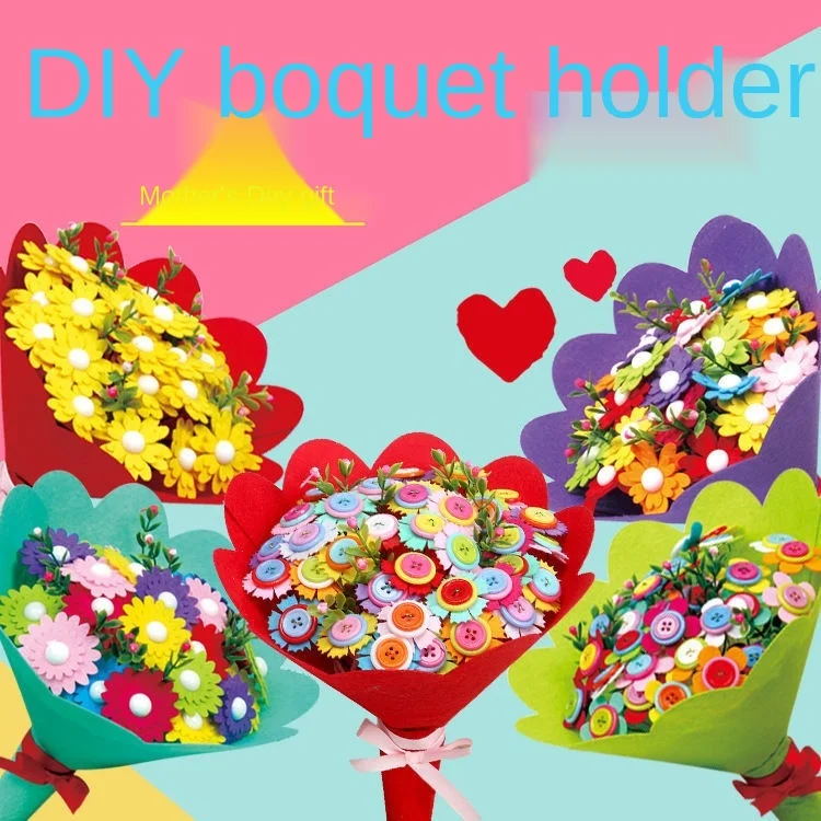 Mother's Day Gift for Mother Gift Handmade DIY Button Bouquet Kindergarten Students Creative Production Material Package
Mother's Day Gift for Mother Gift Handmade DIY Button Bouquet Kindergarten Students Creative Production Material Package