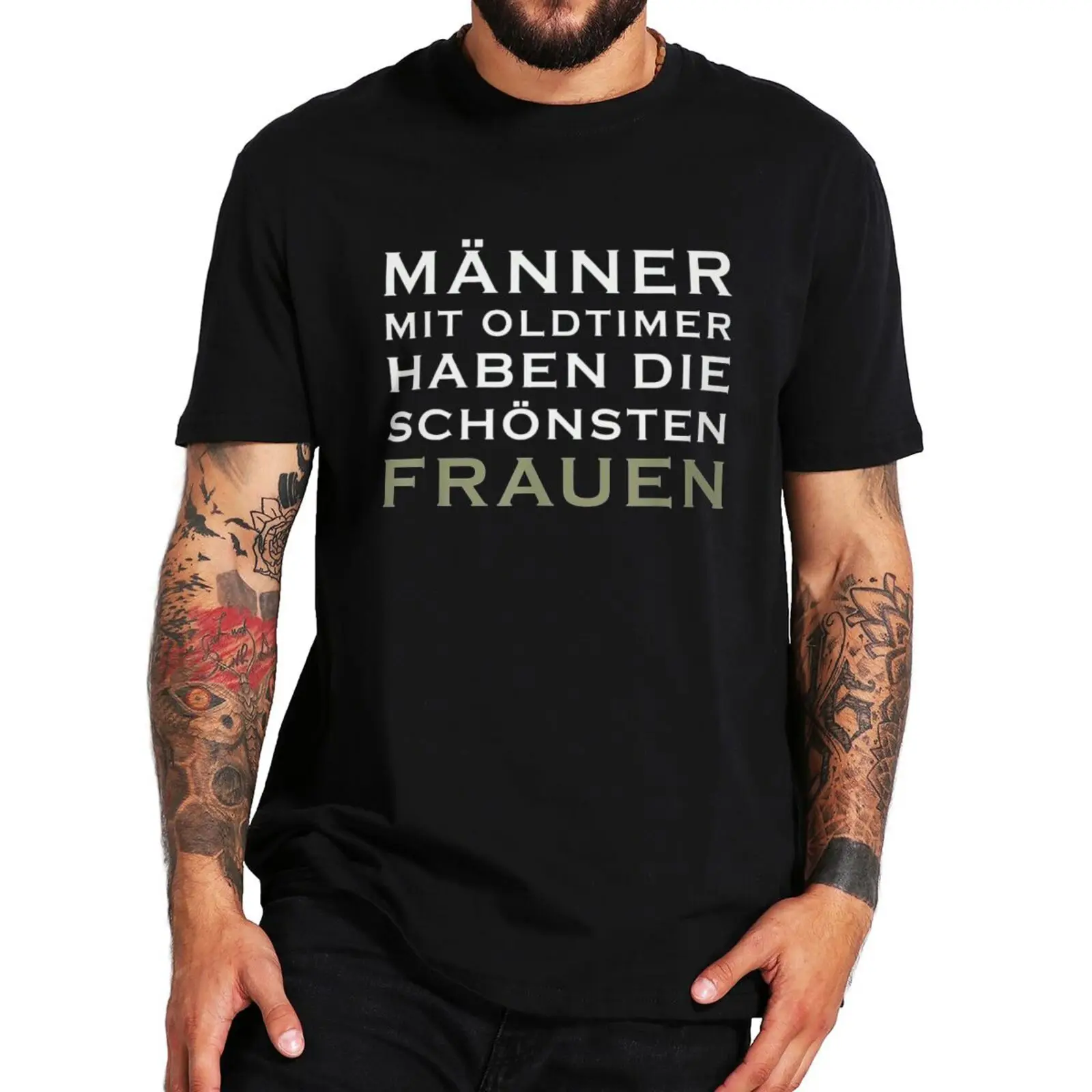 Men With Vintage Cars Have The Most Beautiful Wives T Shirt Funny German Texts Men Clothing Summer Cotton T-shirt EU Size
Men With Vintage Cars Have The Most Beautiful Wives T Shirt Funny German Texts Men Clothing Summer Cotton T-shirt EU Size