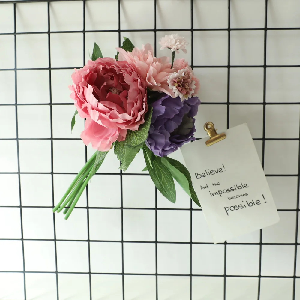 Silk Peony Artificial Flowers Bride Wedding Bouquet Table Decor Pompoms Dahlia Fake Flowers Home Decoration Arrangement
Silk Peony Artificial Flowers Bride Wedding Bouquet Table Decor Pompoms Dahlia Fake Flowers Home Decoration Arrangement