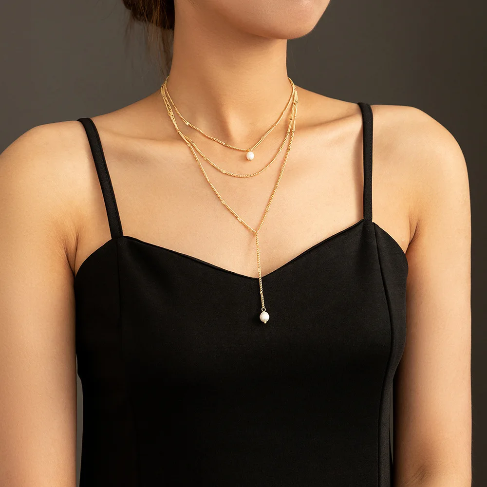 Fashion Elegance Retro Pendant Necklace Ins Simple Cold Style Pearl Internet Celebrity Bohemia Choker Chain 
Fashion Elegance Retro Pendant Necklace Ins Simple Cold Style Pearl Internet Celebrity Bohemia Choker Chain