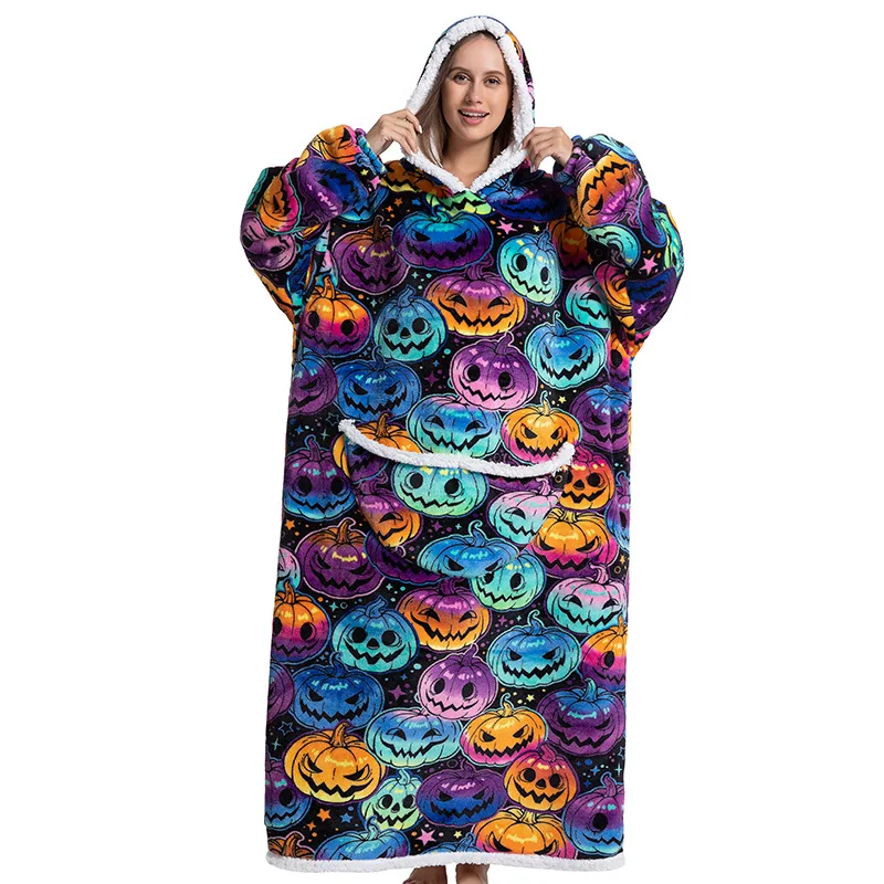 Halloween Wearable Blanket Hoodie Oversized Sherpa Hooded for Women and Men Comfy Sweatshirt with Giant Pocket
Halloween Wearable Blanket Hoodie Oversized Sherpa Hooded for Women and Men Comfy Sweatshirt with Giant Pocket