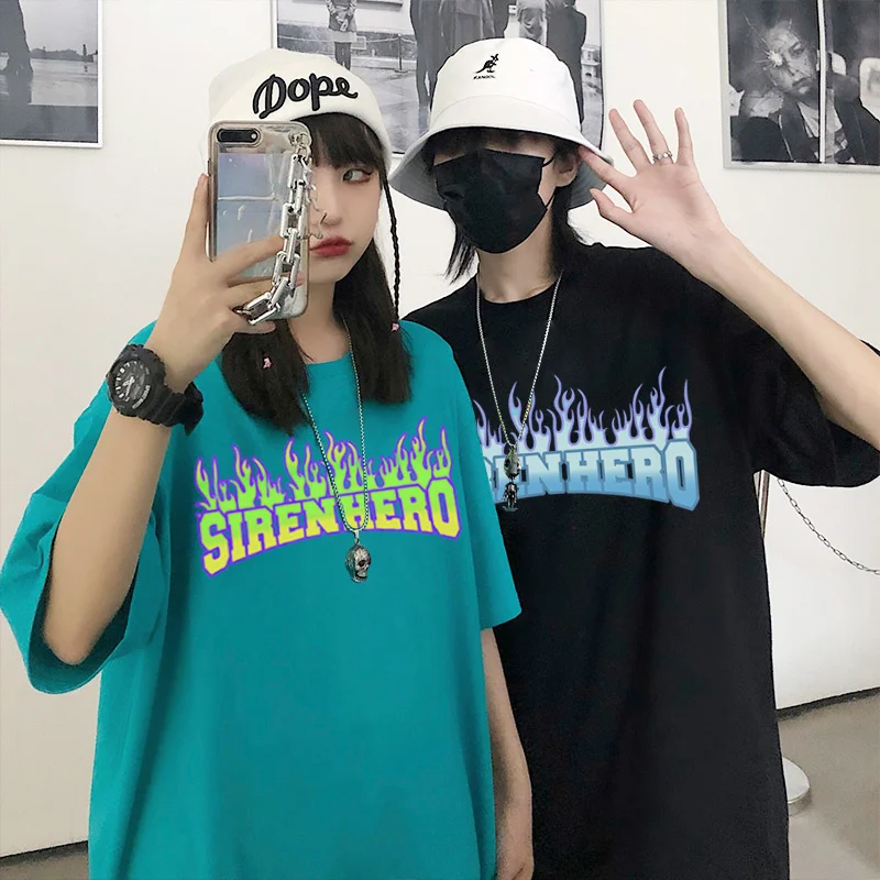 Couple Short Sleeved T-shirt Women's Ins Round Neck Oversize Letter Printing American Summer New Simple Man Tshirts Top
Couple Short Sleeved T-shirt Women's Ins Round Neck Oversize Letter Printing American Summer New Simple Man Tshirts Top