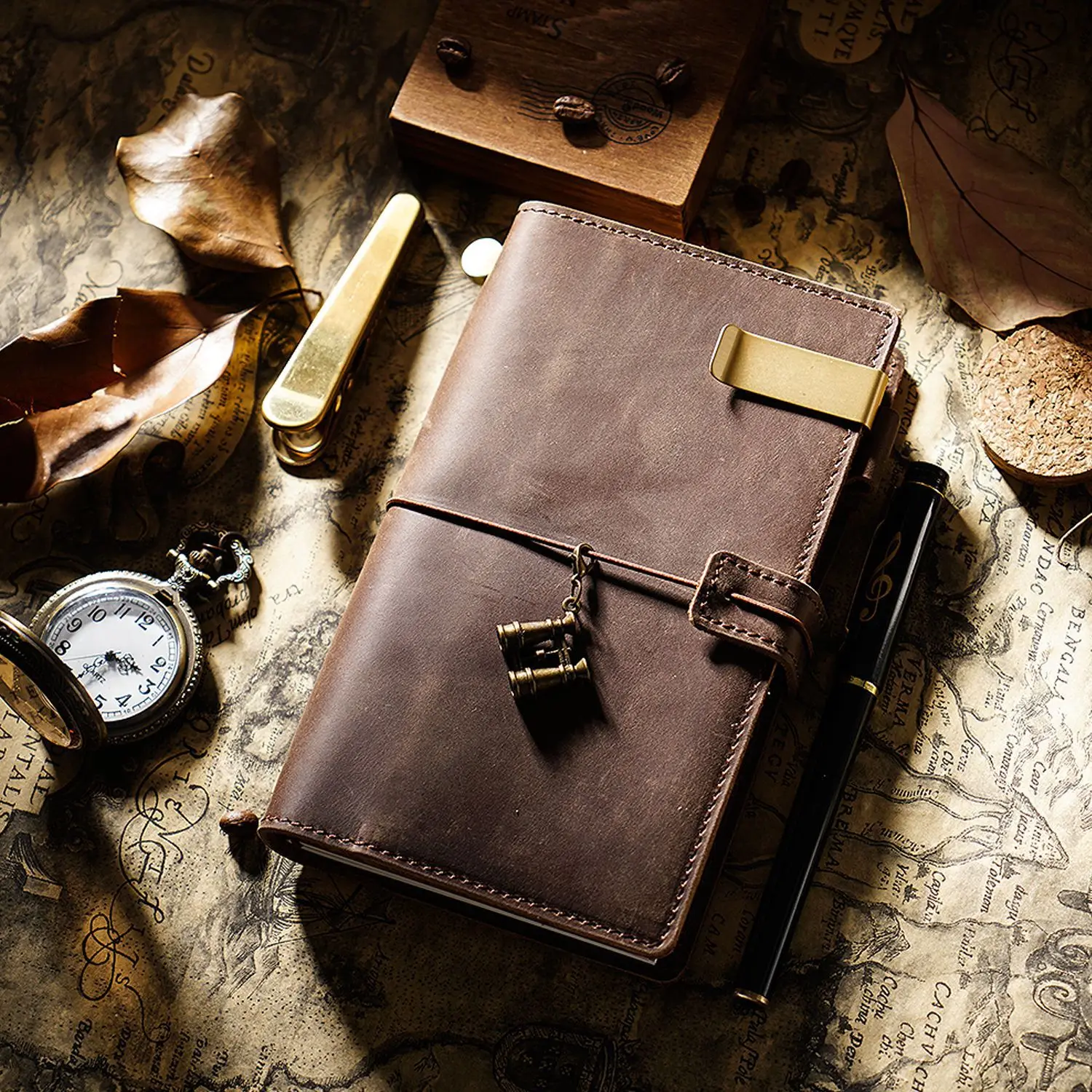 Винтажный кожаный дневник ручной работы для путешествий портативный планировщик функция хранения в стиле ретро Блокнот из воловьей кожи изысканный подарок
