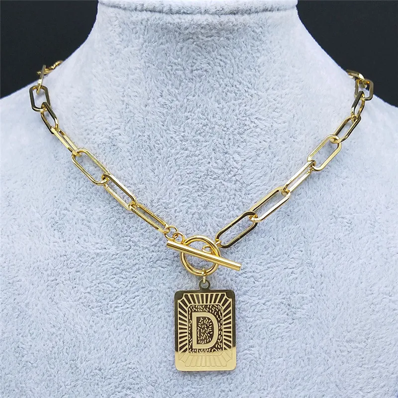 Stainless Steel D Letter Chain Necklace for Women Gold Color Geometry Choker Necklaces Jewelry colgante NXH2001S06
Stainless Steel D Letter Chain Necklace for Women Gold Color Geometry Choker Necklaces Jewelry colgante NXH2001S06