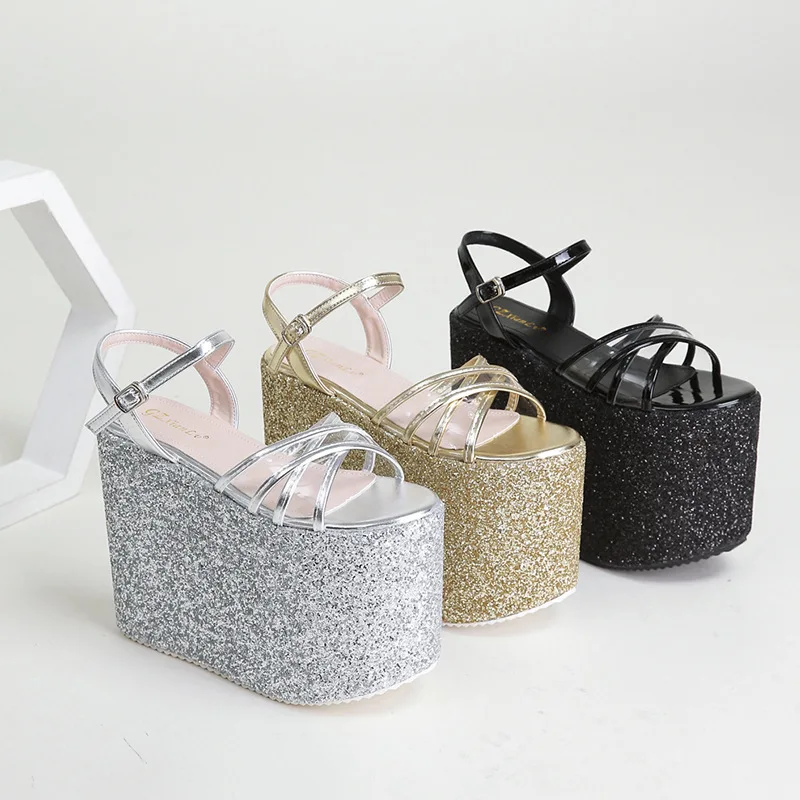 Thick Soled Sandals Women's Summer 2022 New T-stage Catwalk Muffin High-heeled Fashion Sequins with Open Toe Sandals
Thick Soled Sandals Women's Summer 2022 New T-stage Catwalk Muffin High-heeled Fashion Sequins with Open Toe Sandals